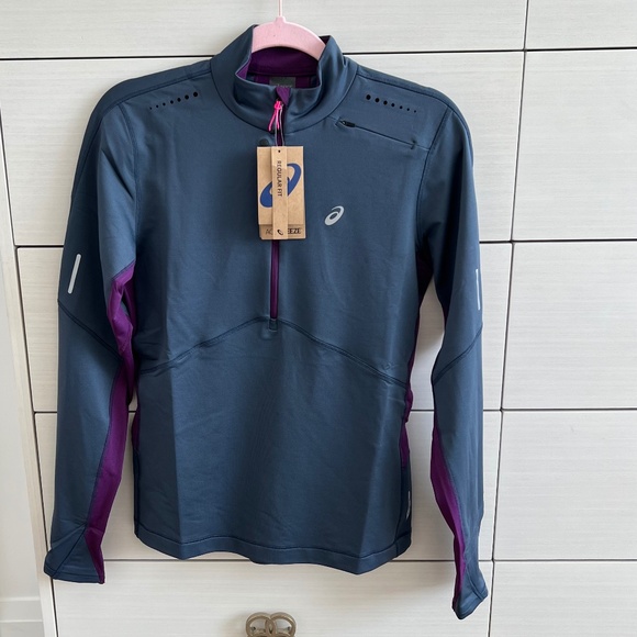 NWT ASICS Winter Run 1/2 Zip Mid Layer Women - tarmac/deep mauve SIZE S - Picture 5 of 8